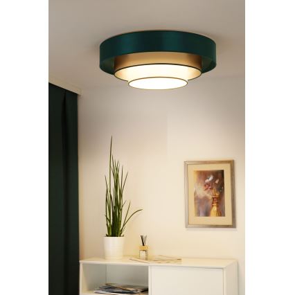Duolla - LED Stropna svetilka LUNETA LED/26W/230V pr. 60 cm 4000K zelena/zlata/bela