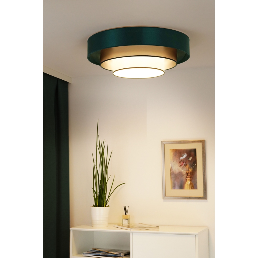 Duolla - LED Stropna svetilka LUNETA LED/26W/230V pr. 60 cm 4000K zelena/zlata/bela