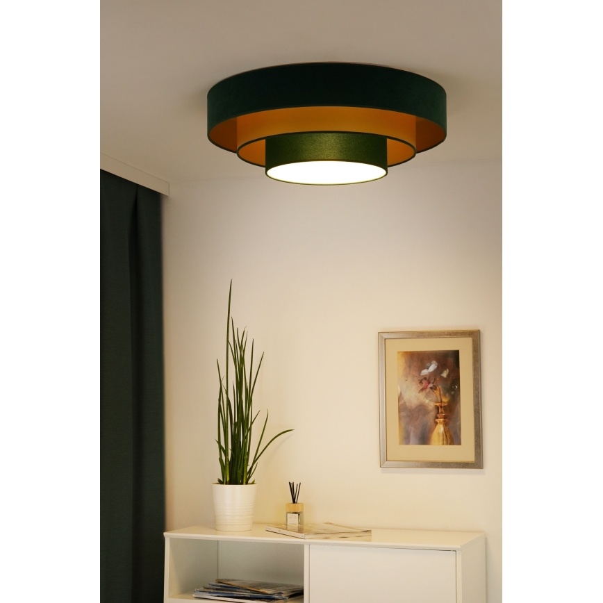 Duolla - LED Stropna svetilka LUNETA LED/26W/230V pr. 60 cm 4000K zelena/zlata