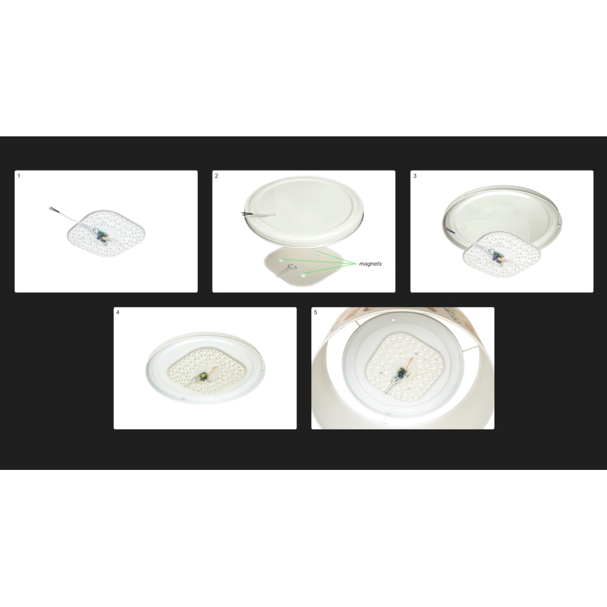 Duolla - LED Stropna svetilka LUNETA LED/26W/230V pr. 60 cm 4000K zelena/zlata