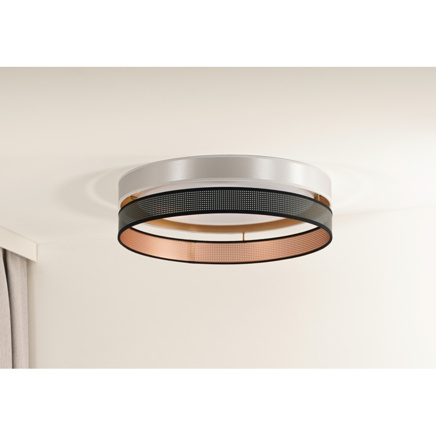 Duolla - LED Stropna svetilka ROLLER DUO SHINY LED/24W/230V pr. 45 cm srebrna/črna