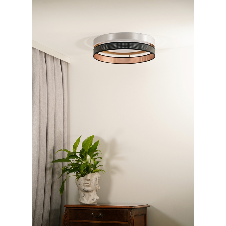 Duolla - LED Stropna svetilka ROLLER DUO SHINY LED/24W/230V pr. 45 cm srebrna/črna