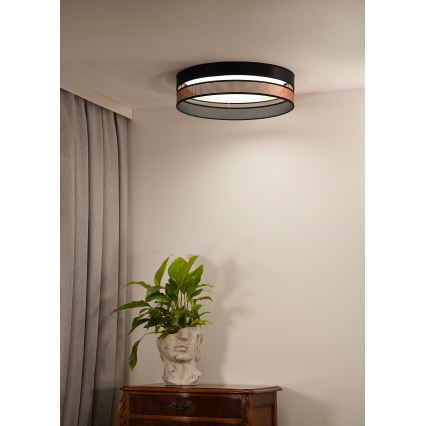 Duolla - LED Stropna svetilka ROLLER DUO SHINY LED/24W/230V pr. 45 cm črna/baker