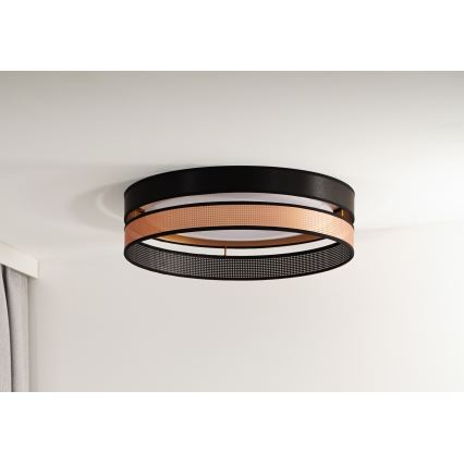 Duolla - LED Stropna svetilka ROLLER DUO SHINY LED/24W/230V pr. 45 cm črna/baker