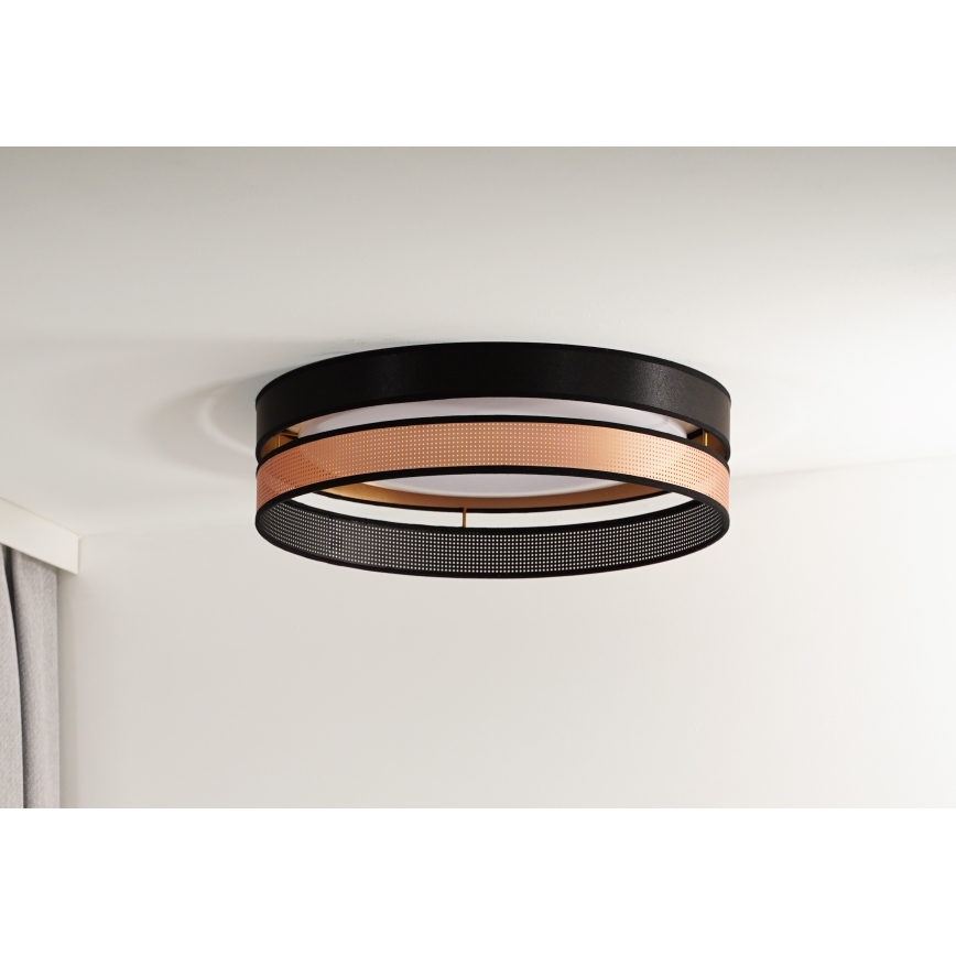 Duolla - LED Stropna svetilka ROLLER DUO SHINY LED/24W/230V pr. 45 cm črna/baker