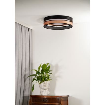 Duolla - LED Stropna svetilka ROLLER DUO SHINY LED/24W/230V pr. 45 cm črna/baker