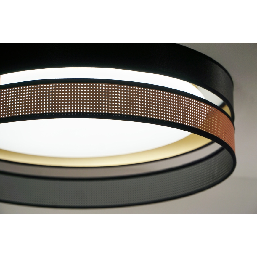 Duolla - LED Stropna svetilka ROLLER DUO SHINY LED/24W/230V pr. 45 cm črna/baker