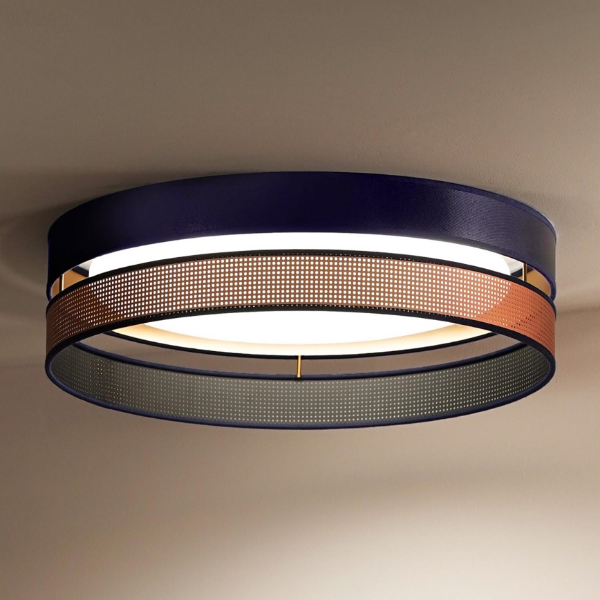 Duolla - LED Stropna svetilka ROLLER DUO SHINY LED/24W/230V pr. 45 cm modra/baker