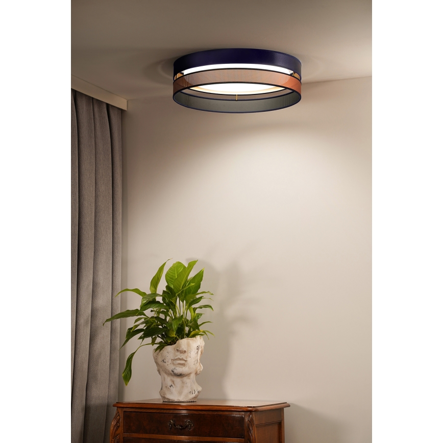 Duolla - LED Stropna svetilka ROLLER DUO SHINY LED/24W/230V pr. 45 cm modra/baker