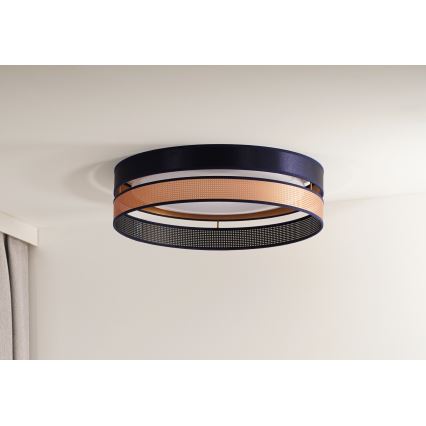 Duolla - LED Stropna svetilka ROLLER DUO SHINY LED/24W/230V pr. 45 cm modra/baker