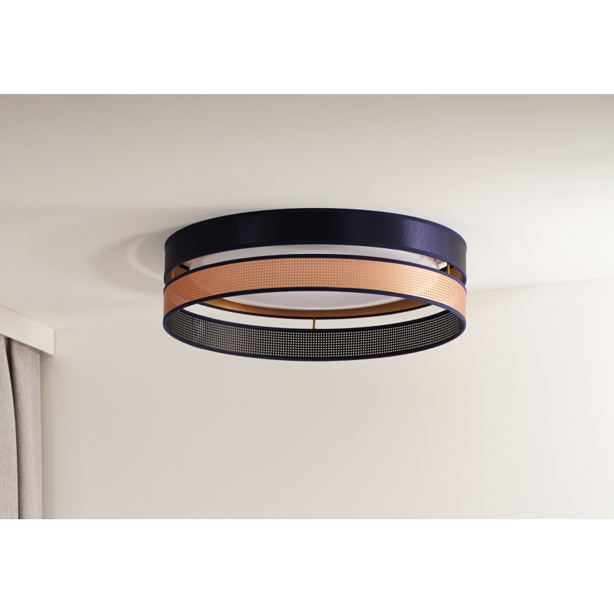 Duolla - LED Stropna svetilka ROLLER DUO SHINY LED/24W/230V pr. 45 cm modra/baker