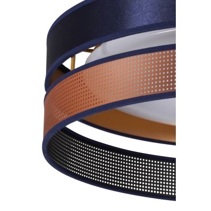 Duolla - LED Stropna svetilka ROLLER DUO SHINY LED/24W/230V pr. 45 cm modra/baker