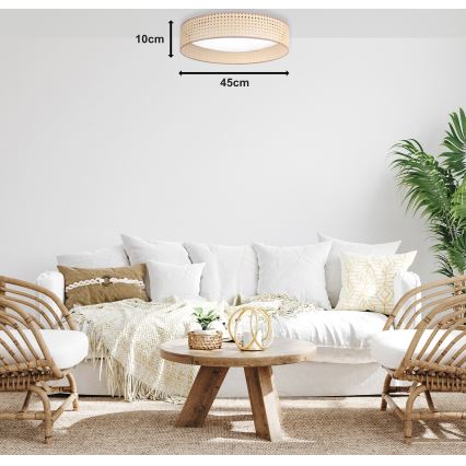 Duolla - LED Stropna svetilka ROLLER LED/24W/230V pr. 45 cm ratan
