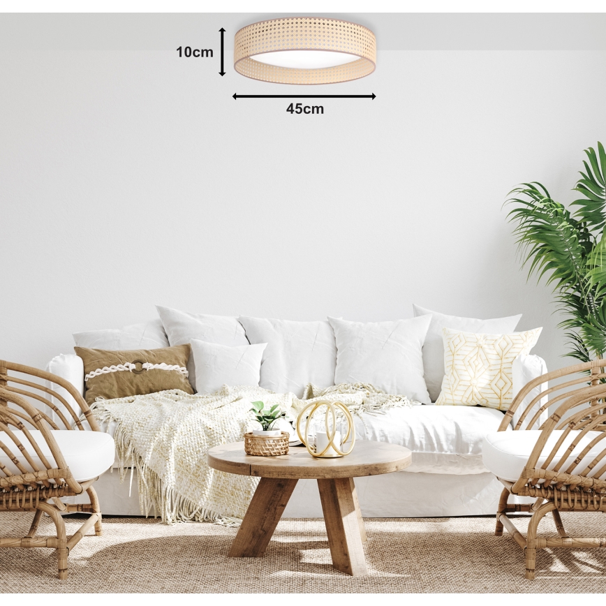 Duolla - LED Stropna svetilka ROLLER LED/24W/230V pr. 45 cm ratan