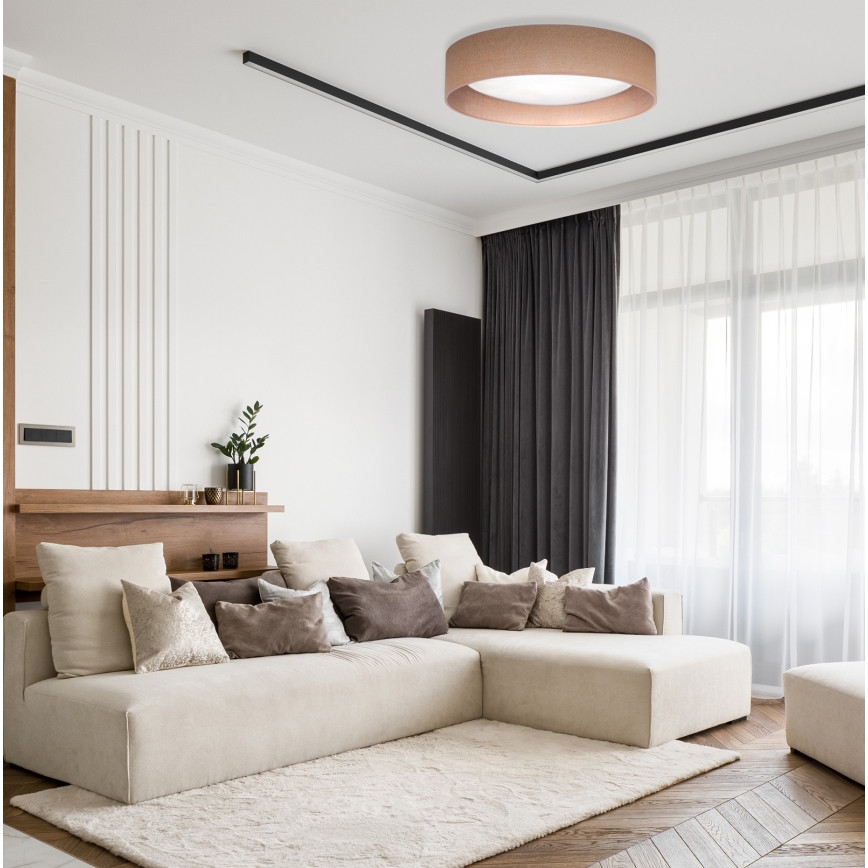 Duolla - LED Stropna svetilka ROLLER LED/24W/230V pr. 45 cm svetla rjava