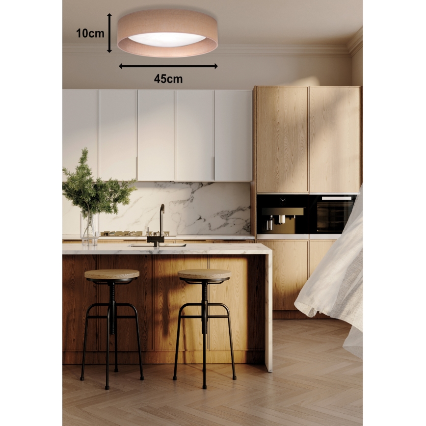 Duolla - LED Stropna svetilka ROLLER LED/24W/230V pr. 45 cm svetla rjava
