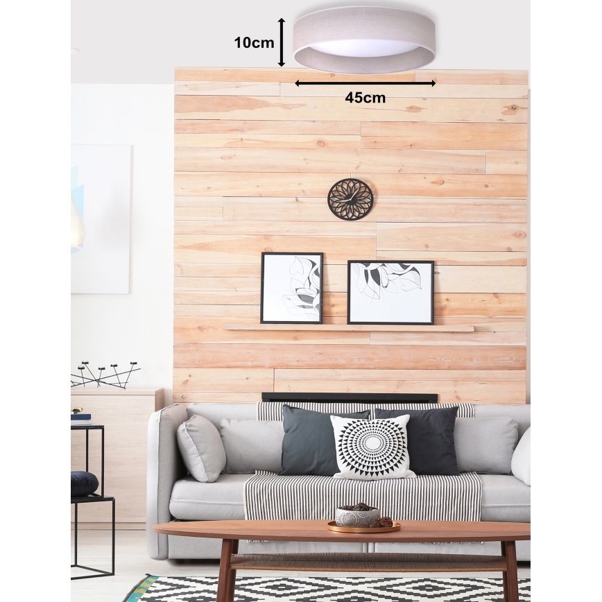 Duolla - LED Stropna svetilka ROLLER LED/24W/230V svetel pr. 45 cm siva