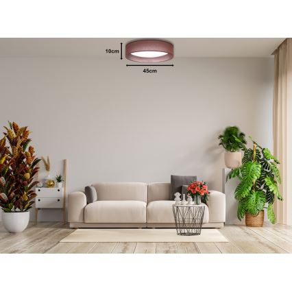 Duolla - LED Stropna svetilka ROLLER LED/24W/230V temen pr. 45 cm rjava