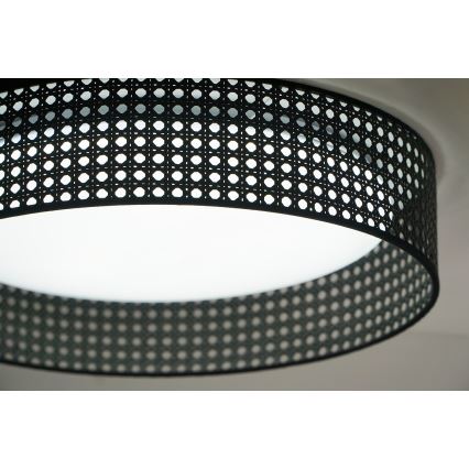Duolla - LED Stropna svetilka ROLLER RATTAN LED/24W/230V pr. 45 cm črna