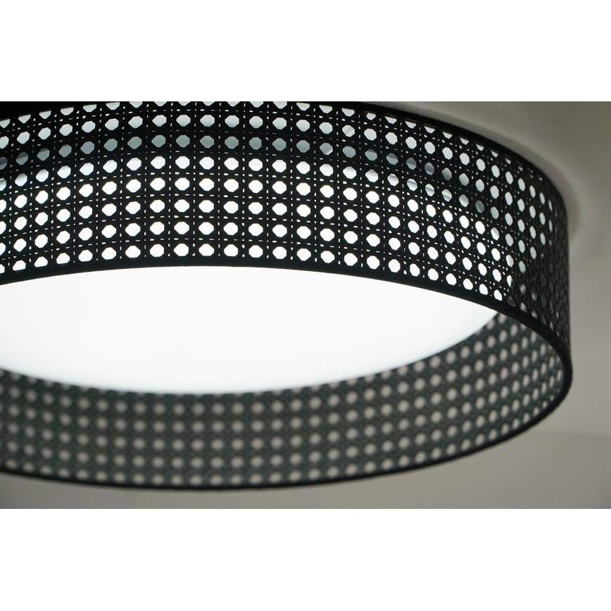 Duolla - LED Stropna svetilka ROLLER RATTAN LED/24W/230V pr. 45 cm črna