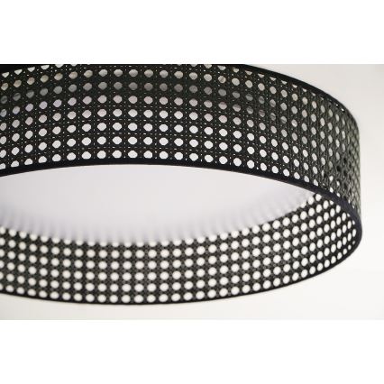 Duolla - LED Stropna svetilka ROLLER RATTAN LED/24W/230V pr. 45 cm črna