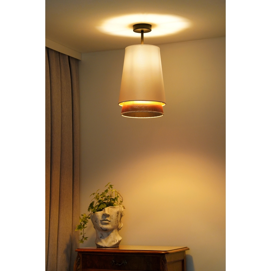 Duolla - Lestenec BELL SHINY 1xE27/15W/230V pr. 25 cm bela/baker