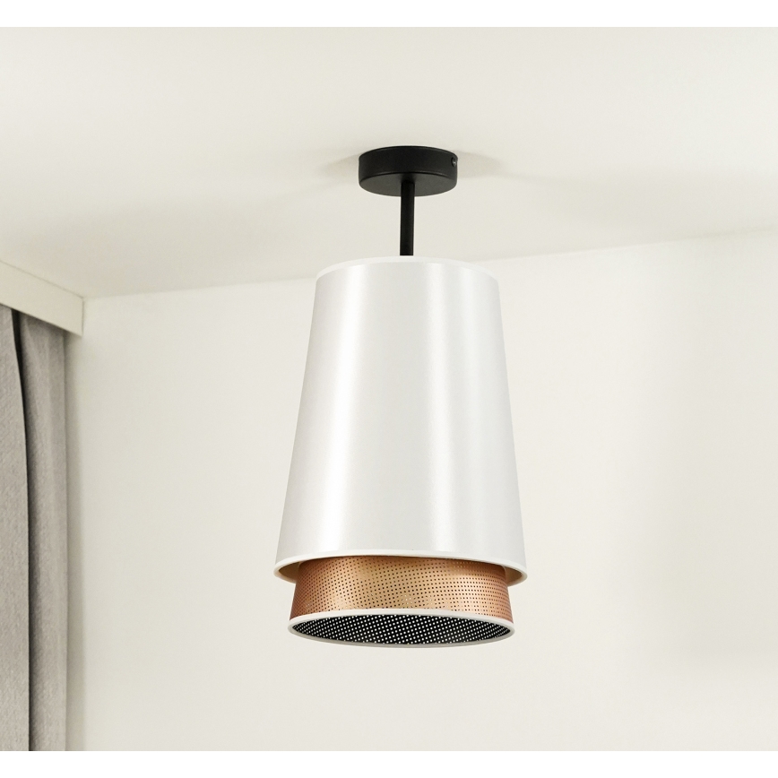 Duolla - Lestenec BELL SHINY 1xE27/15W/230V pr. 25 cm bela/baker