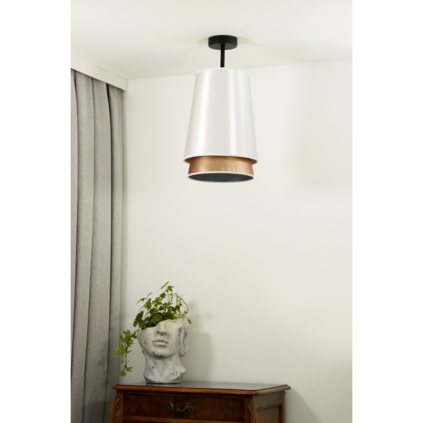 Duolla - Lestenec BELL SHINY 1xE27/15W/230V pr. 25 cm bela/baker