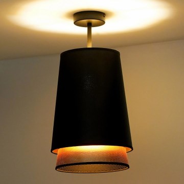 Duolla - Lestenec BELL SHINY 1xE27/15W/230V pr. 25 cm črna/baker