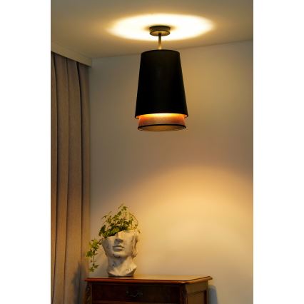 Duolla - Lestenec BELL SHINY 1xE27/15W/230V pr. 25 cm črna/baker