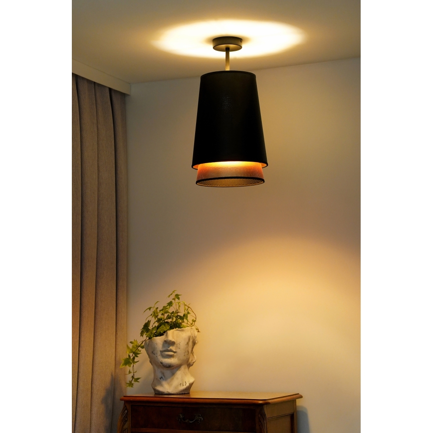 Duolla - Lestenec BELL SHINY 1xE27/15W/230V pr. 25 cm črna/baker