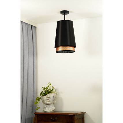 Duolla - Lestenec BELL SHINY 1xE27/15W/230V pr. 25 cm črna/baker