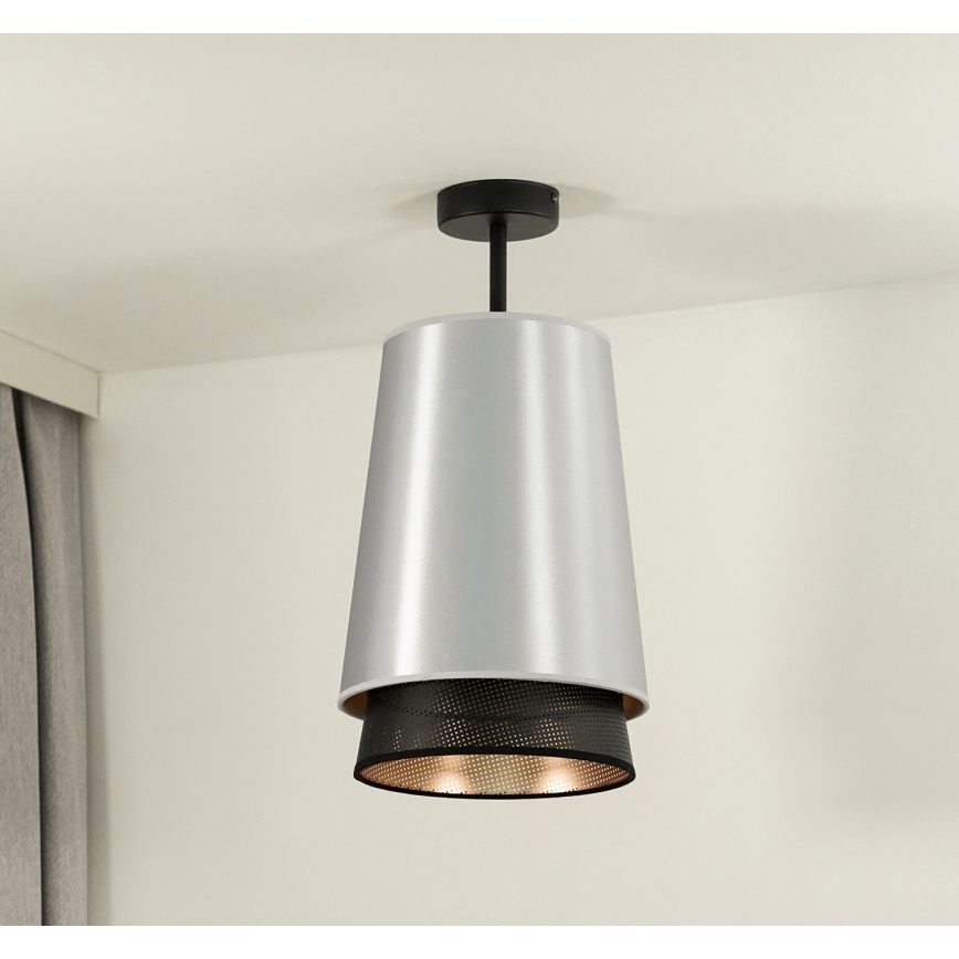 Duolla - Lestenec BELL SHINY 1xE27/15W/230V pr. 25 cm srebrna/črna