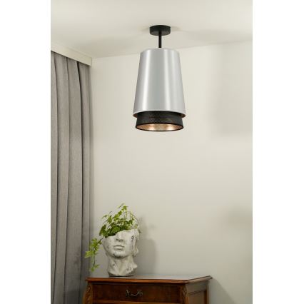 Duolla - Lestenec BELL SHINY 1xE27/15W/230V pr. 25 cm srebrna/črna