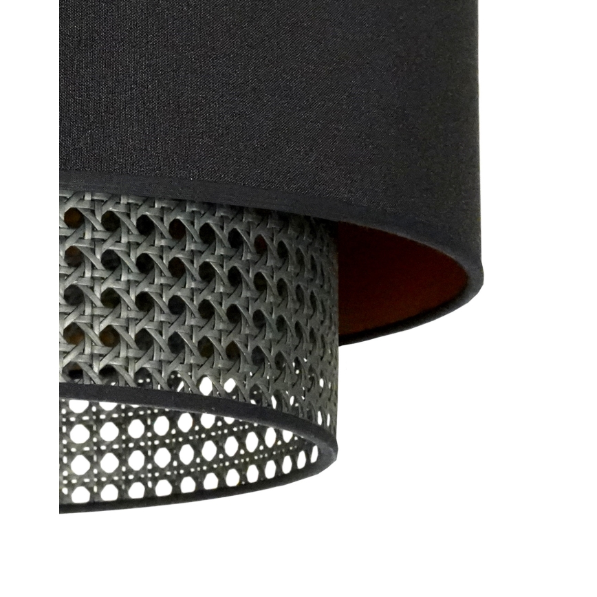 Duolla - Lestenec BOHO RATTAN 1xE27/15W/230V pr. 45 cm črna