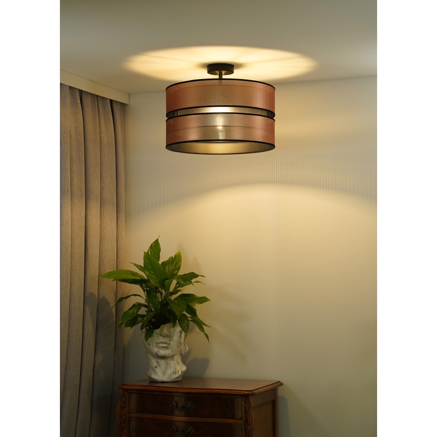 Duolla - Lestenec COPPER SHINY 1xE27/15W/230V pr. 40 cm baker/črna