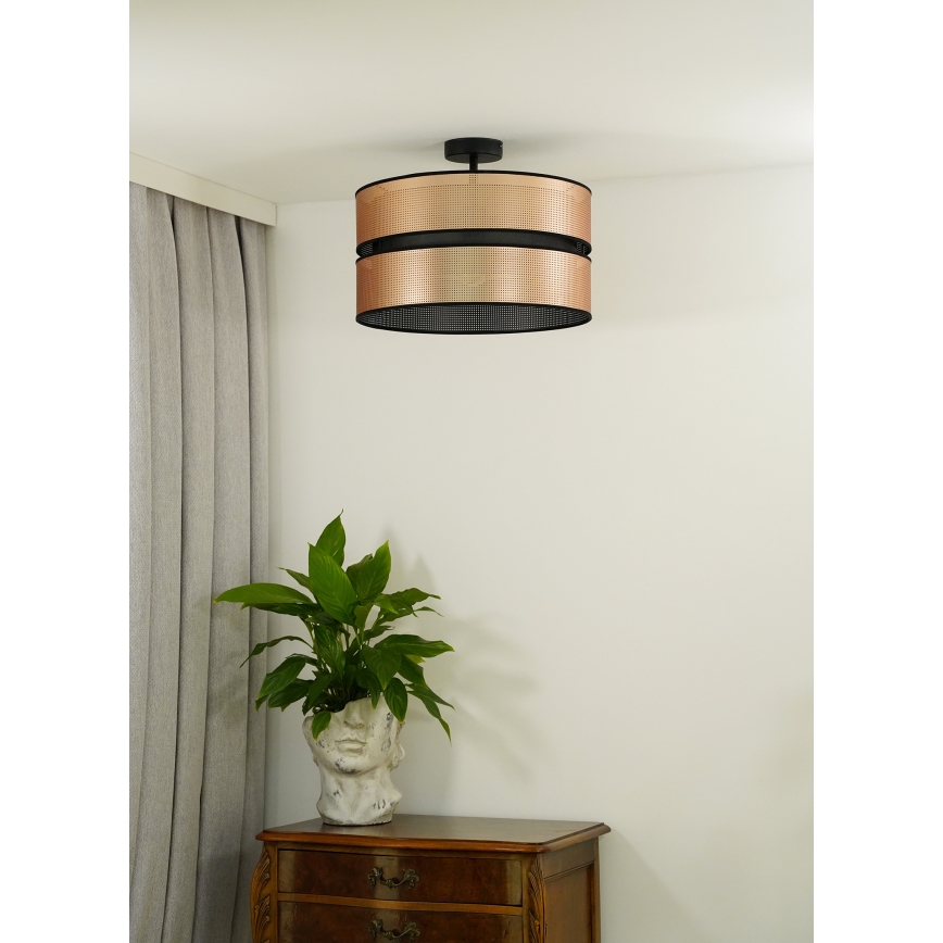 Duolla - Lestenec COPPER SHINY 1xE27/15W/230V pr. 40 cm baker/črna