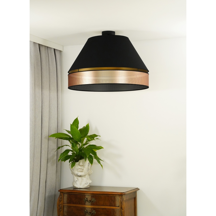 Duolla - Lestenec COPPER SHINY 1xE27/15W/230V pr. 60 cm črna/baker