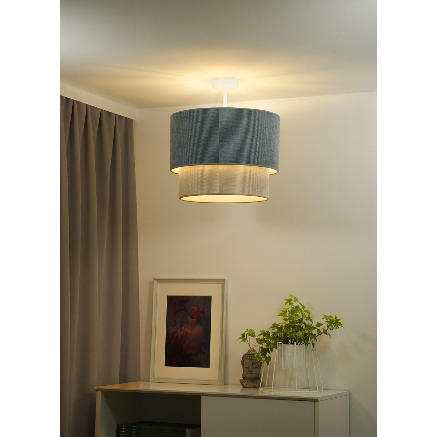 Duolla - Lestenec CORDUROY 1xE27/15W/230V pr. 40 cm modra/bež