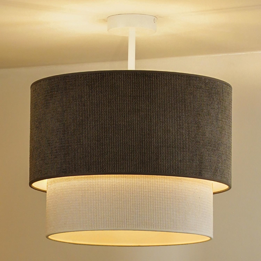 Duolla - Lestenec CORDUROY 1xE27/15W/230V pr. 40 cm rjava/krem barva