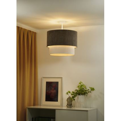 Duolla - Lestenec CORDUROY 1xE27/15W/230V pr. 40 cm rjava/krem barva