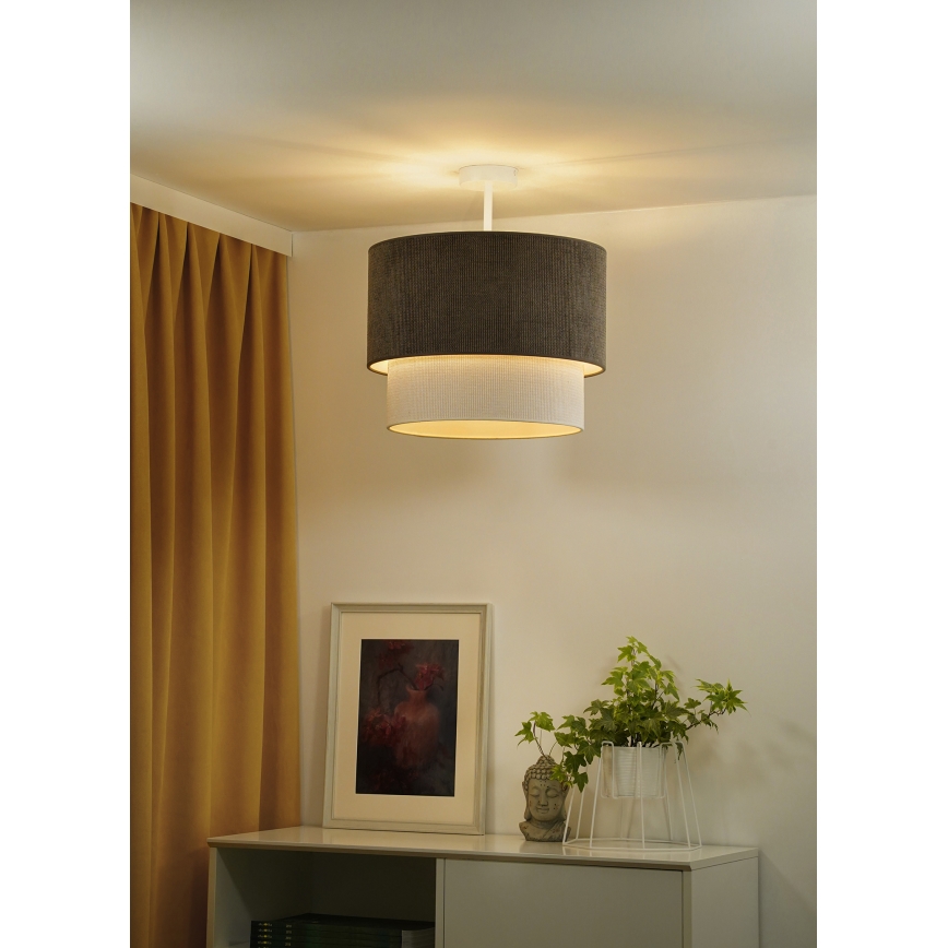 Duolla - Lestenec CORDUROY 1xE27/15W/230V pr. 40 cm rjava/krem barva