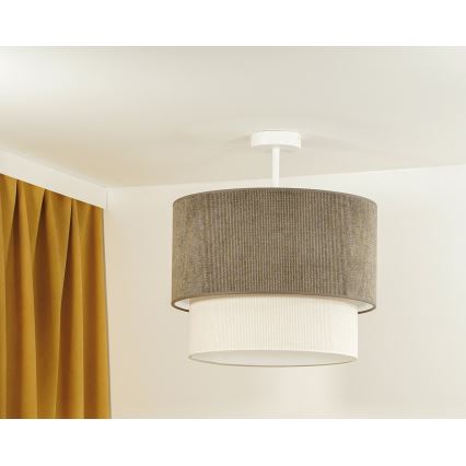 Duolla - Lestenec CORDUROY 1xE27/15W/230V pr. 40 cm rjava/krem barva