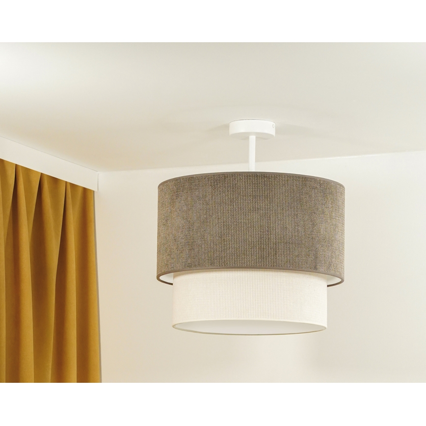 Duolla - Lestenec CORDUROY 1xE27/15W/230V pr. 40 cm rjava/krem barva
