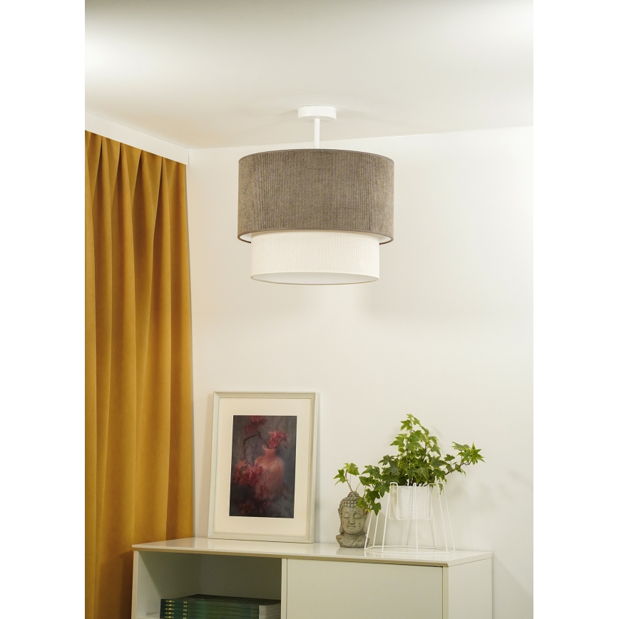 Duolla - Lestenec CORDUROY 1xE27/15W/230V pr. 40 cm rjava/krem barva