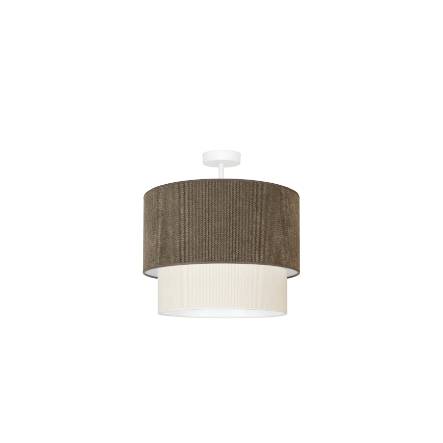 Duolla - Lestenec CORDUROY 1xE27/15W/230V pr. 40 cm rjava/krem barva
