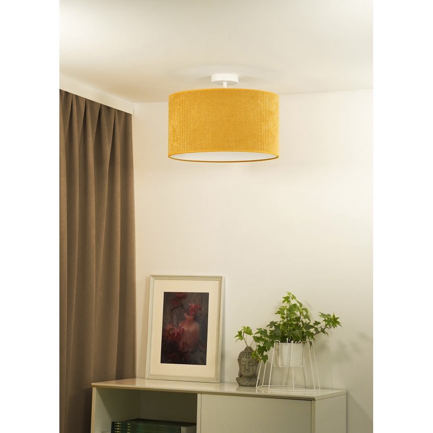 Duolla - Lestenec CORDUROY 1xE27/15W/230V pr. 40 cm rumena