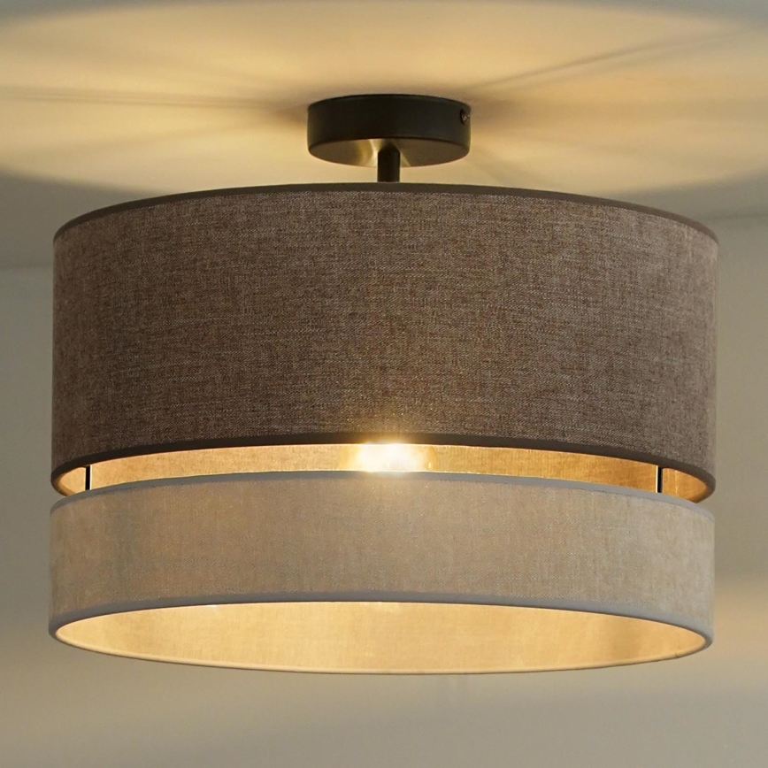 Duolla - Lestenec DOUBLE 1xE27/15W/230V pr. 40 cm rjava/siva