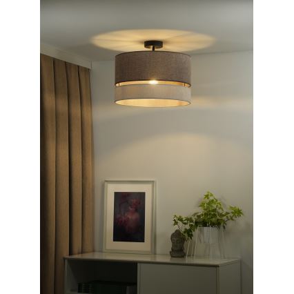 Duolla - Lestenec DOUBLE 1xE27/15W/230V pr. 40 cm rjava/siva