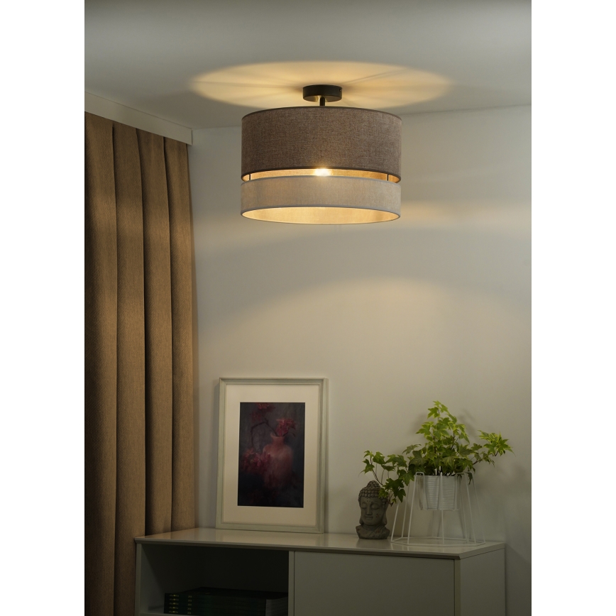 Duolla - Lestenec DOUBLE 1xE27/15W/230V pr. 40 cm rjava/siva